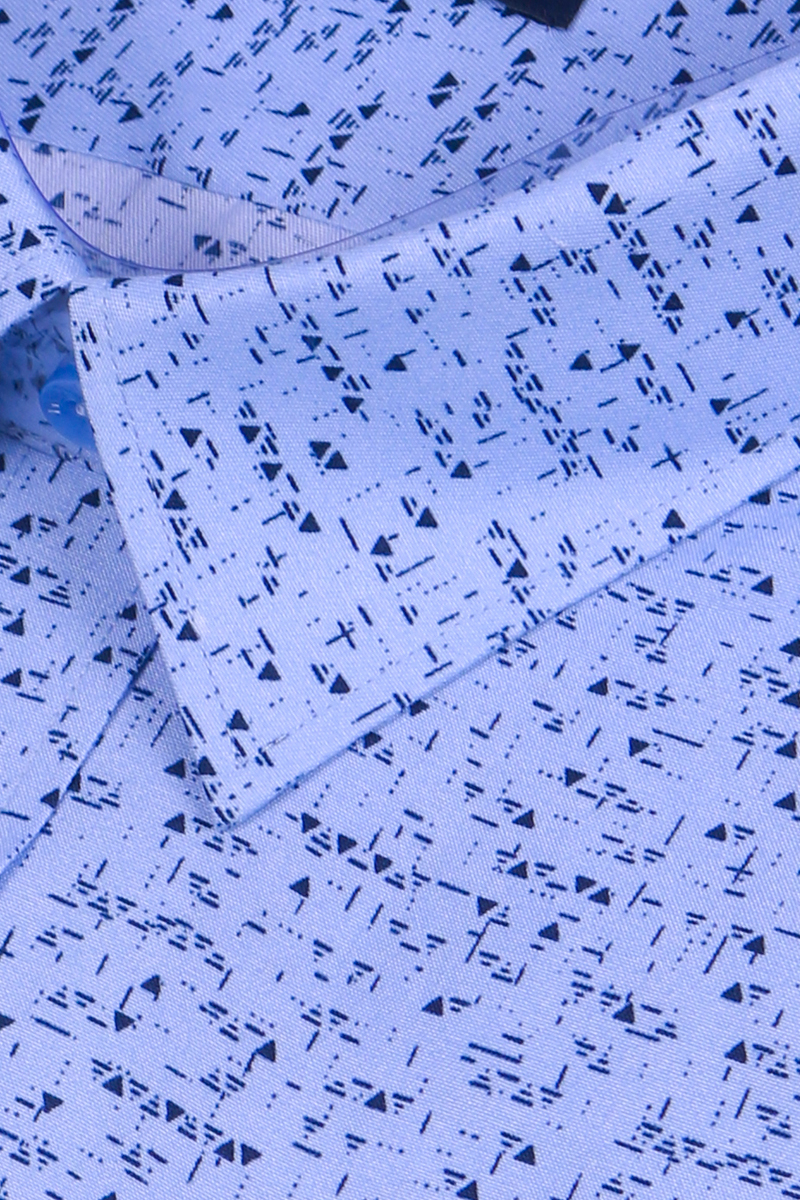 Áo sơ mi nam ngắn tay Novelty Casual họa tiết hoa văn xanh lam NSMMINMSPB230340N