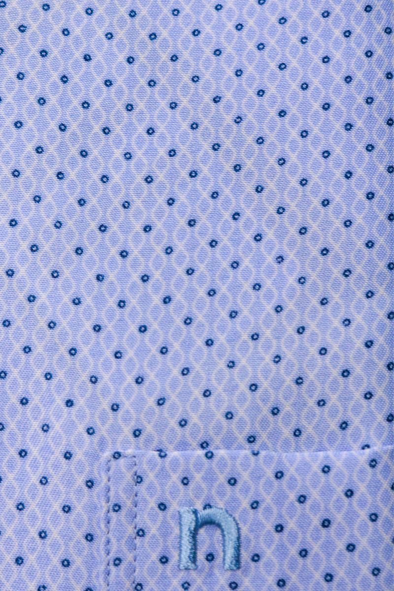 Áo sơ mi nam ngắn tay Novelty Casual họa tiết hoa văn xanh nhạt NSMMINMSPB230378N