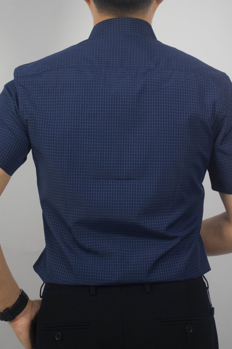 Áo sơ mi nam ngắn tay Novelty Regular fit họa tiết caro nhỏ NSMMCNMTCR230421N