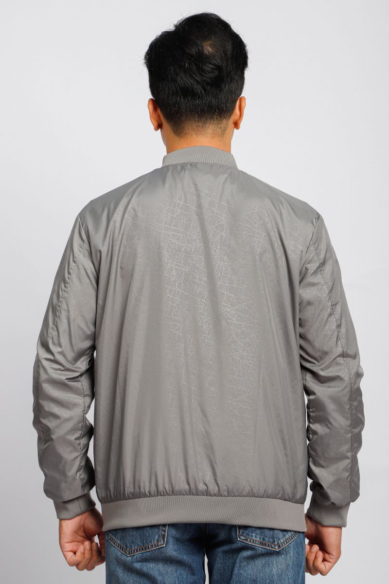 Áo jacket nam in chìm Novelty xám nhạt NJKMMNMPLR2203392