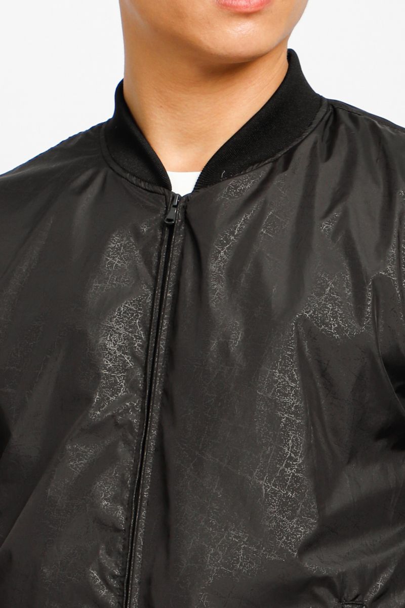 Áo jacket nam in chìm Novelty màu đen NJKMMDMPLR2203362