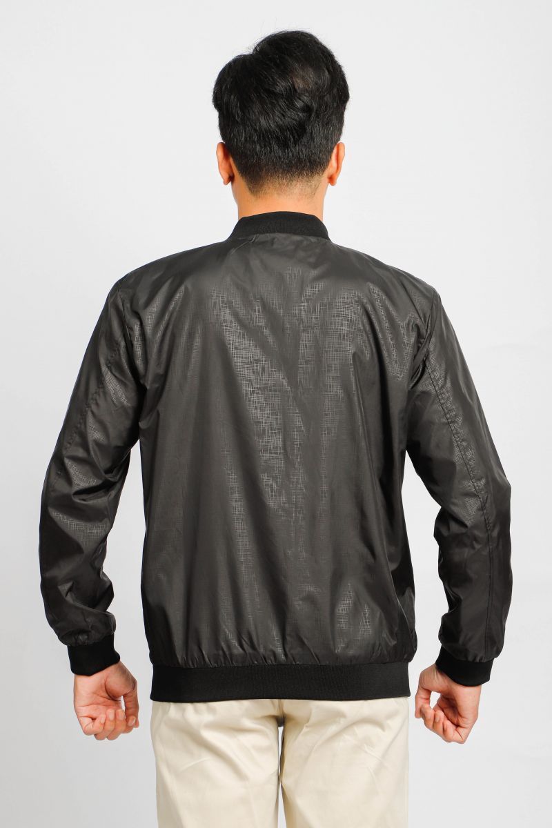 Áo jacket nam in chìm Novelty màu đen NJKMMDMPLR2203282