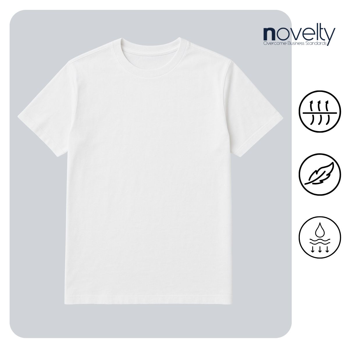 ÁO THUN COTTON CỔ TRÒN MÀU TRẮNG NOVELTY NATMMWMCTR230853N