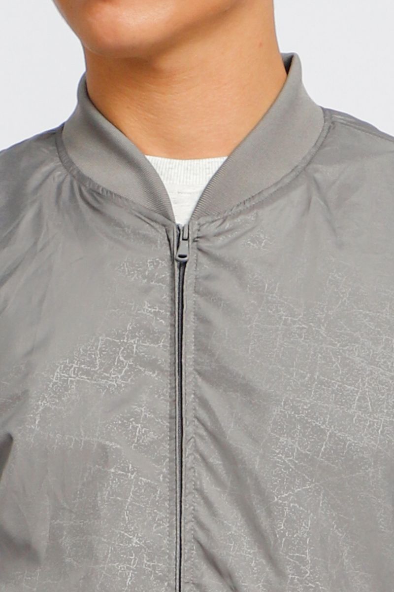 Áo jacket nam in chìm Novelty xám nhạt NJKMMNMPLR2203392
