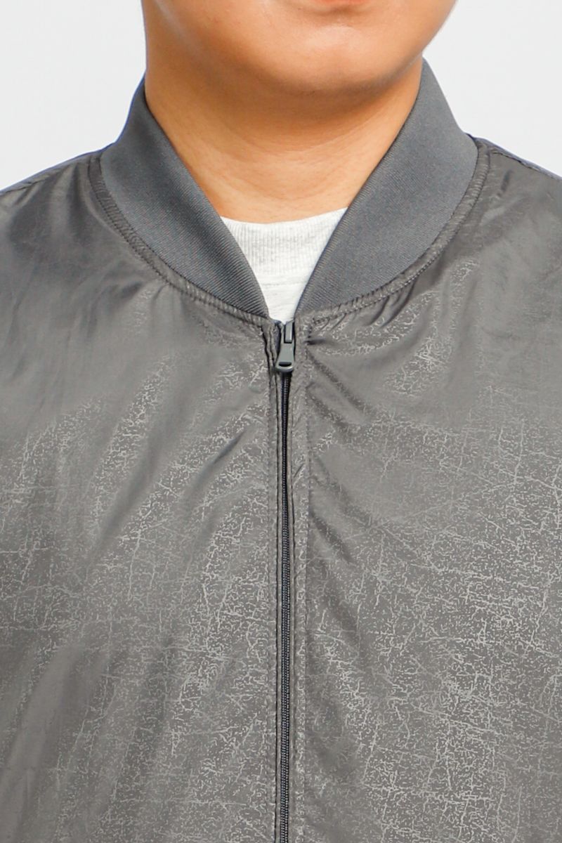 Áo jacket nam in chìm Novelty xám đậm NJKMMDMPLR2203382