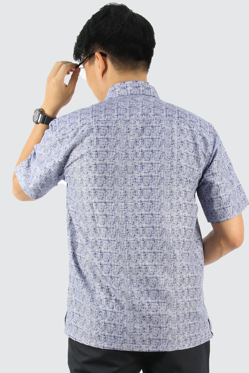 Áo sơ mi nam ngắn tay Novelty Casual hoa văn NSMMINMSPB230172N