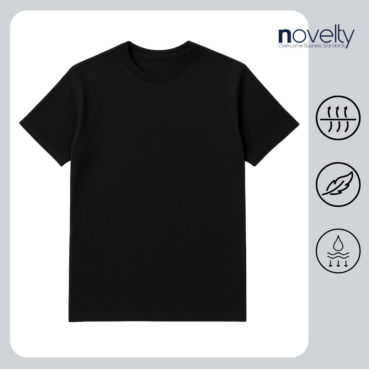 ÁO THUN COTTON CỔ TRÒN MÀU ĐEN NOVELTY NATMMDMCTR240180N