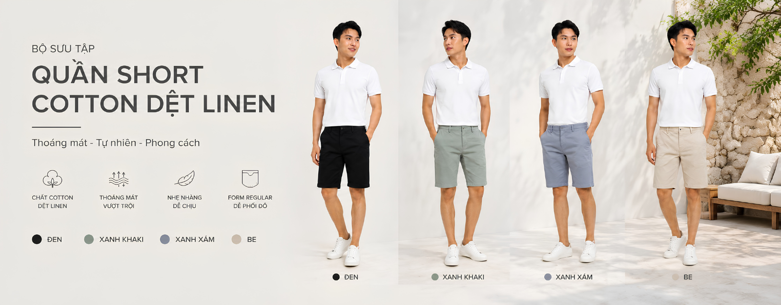 BST QUÀN SHORT COTTON DỆT LINEN