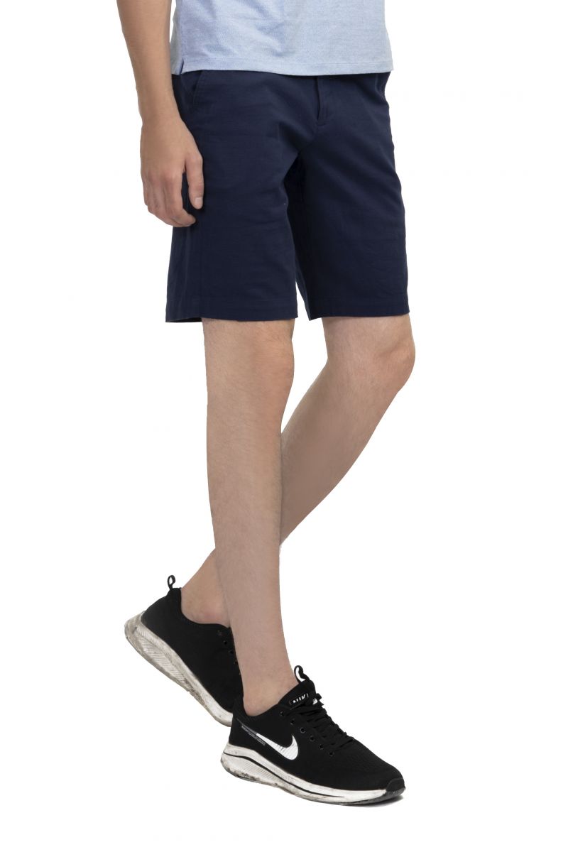 Quần short linen nam Novelty xanh navy NSKMMDMCSR2101220