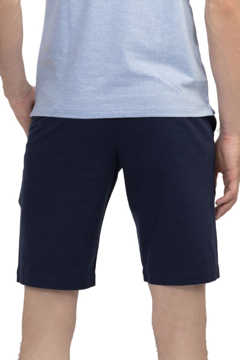 Quần short linen nam Novelty xanh navy NSKMMDMCSR2101220