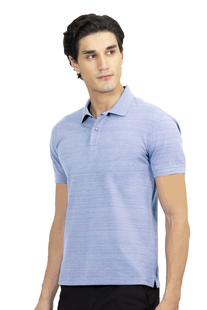 Áo thun Polo melange dệt chìm xương cá không túi bích Melange  NATMMDMCSR210111N