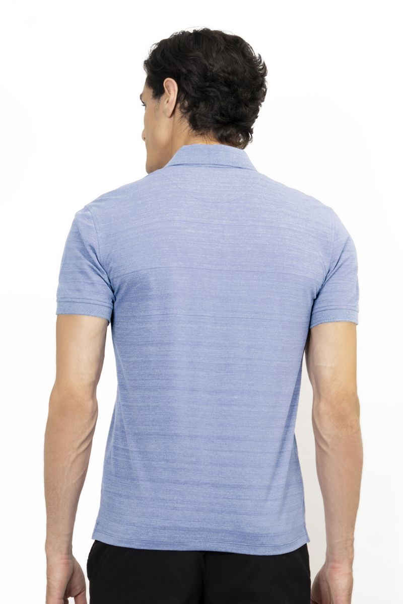 Áo Polo nam Novelty Regular fit melange dệt chìm xương cá không túi bích NATMMDMCSR210111N