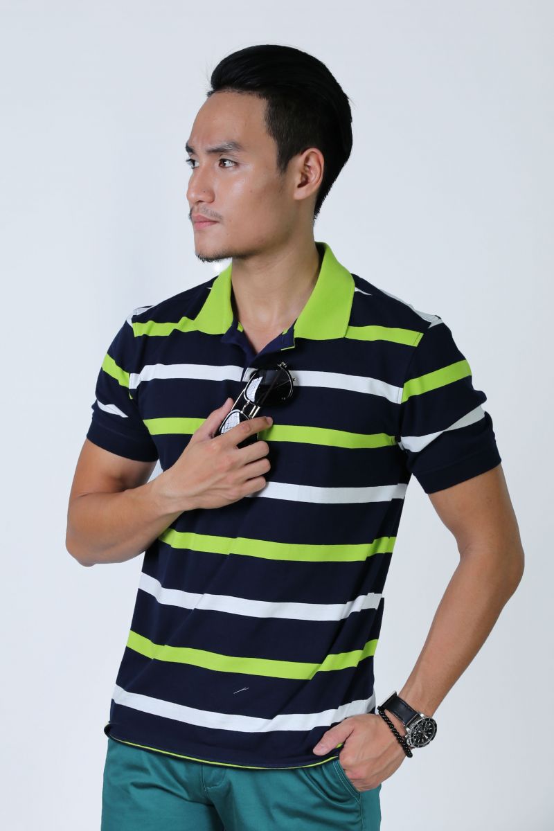 Áo Polo nam Novelty Regular fit sọc ngang NATMSLMCSR180036N