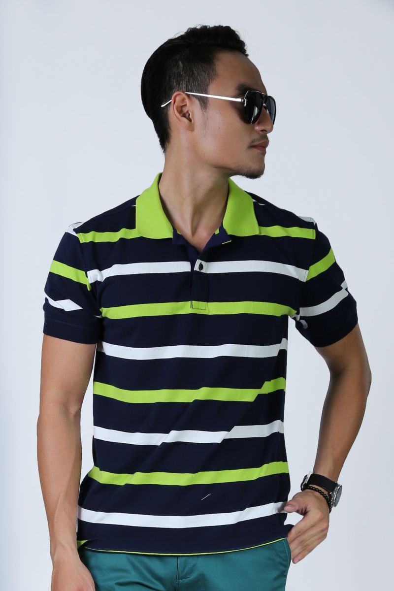 Áo Polo nam Novelty Regular fit sọc ngang NATMSLMCSR180036N