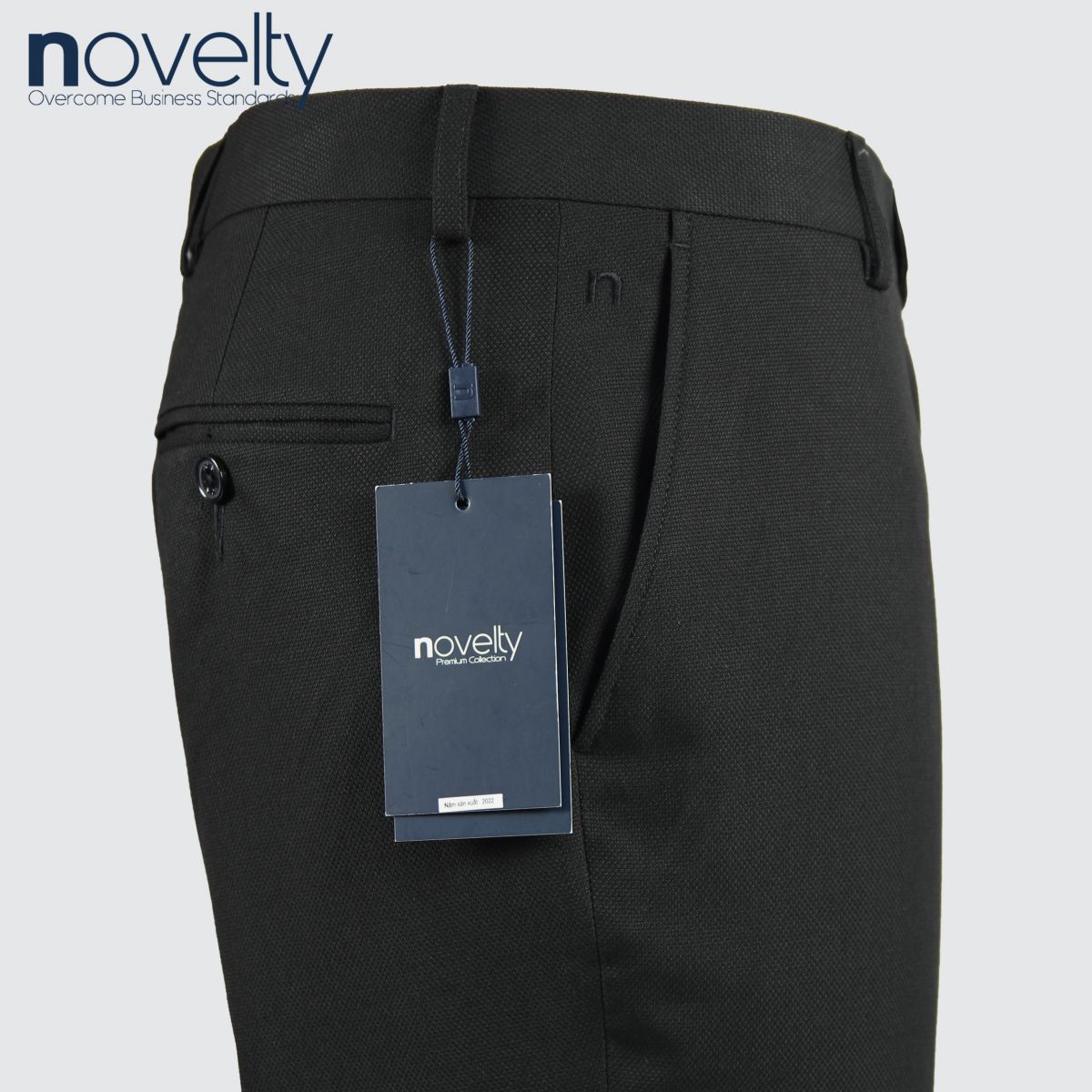 Quần tây nam 0Ply Novelty dáng Classic đen vân nổi NQTMMDNTRC2203000