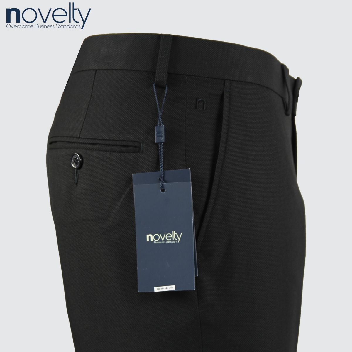 Quần tây nam Novelty Regular fit 0Ply vân nổi  màu đen NQTMMDNTRR2202880