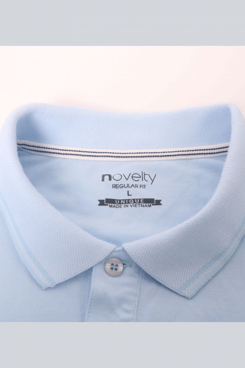 Áo Polo nam Novelty Regular fit màu xanh dương nhạt NATMMTMT3R180043N