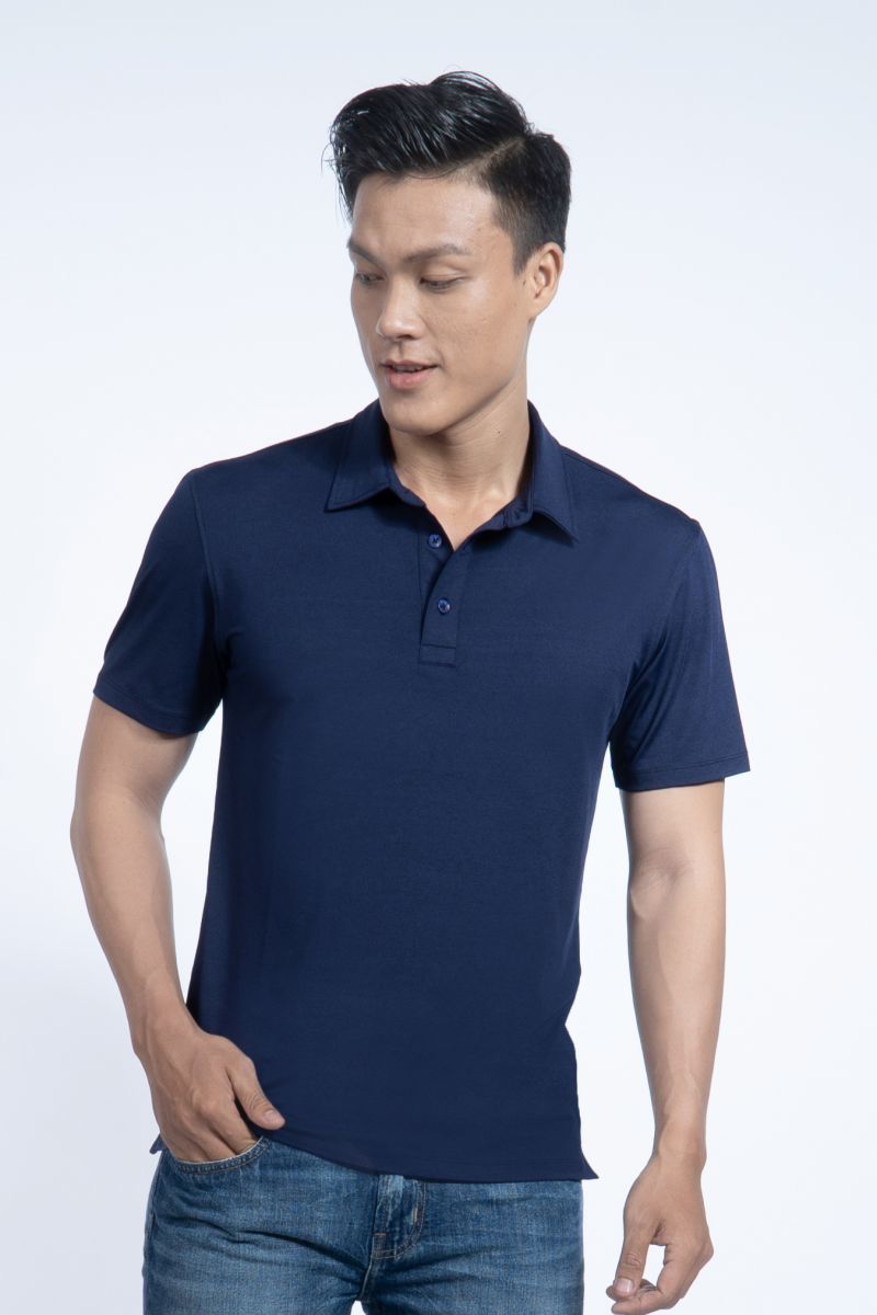 Áo Polo nam Novelty Regular fit màu xanh đen NATMMDMPSR190220N