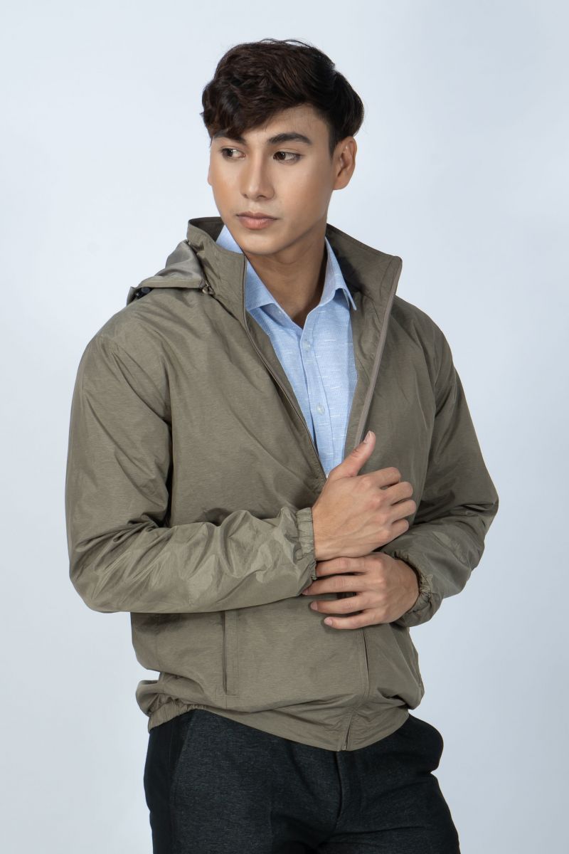 Áo Khoác Jacket 2 lớp Novelty nón rời màu vàng đồng NJKMMTMPLR1906622