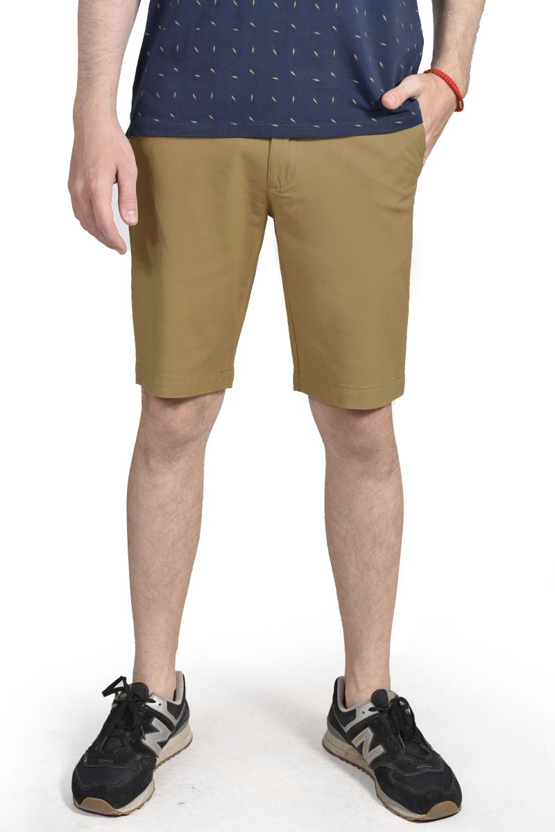 Quần Short linen nam Novelty màu nâu đất phẩy sơn NSKMHTNCSR1811860