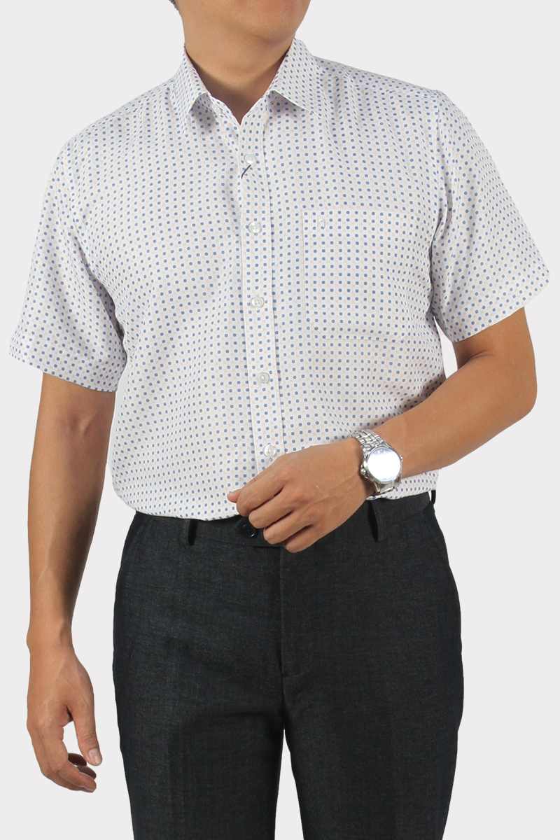 Áo sơ mi nam ngắn tay Novelty Casual hoa văn NSMMHTNSPB220508N
