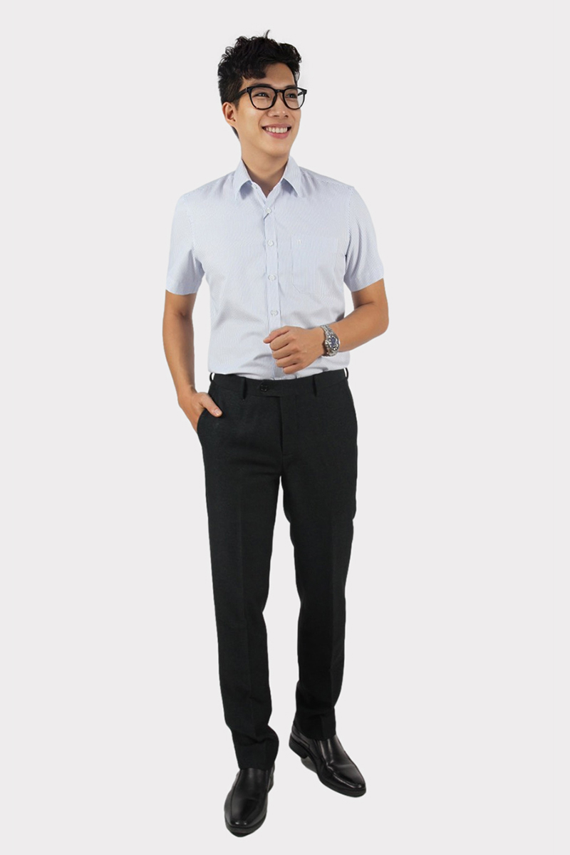 Áo sơ mi nam ngắn tay Novelty Regular fit caro nhỏ NSMMSNMTCR220920N