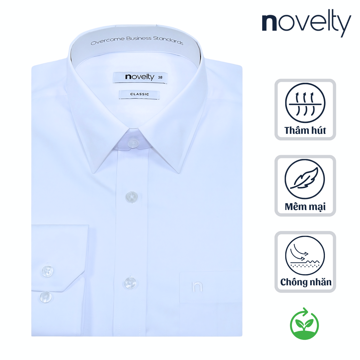 Áo sơ mi trắng dài tay Novelty Classic Modal NSMMMWMT2C250150D