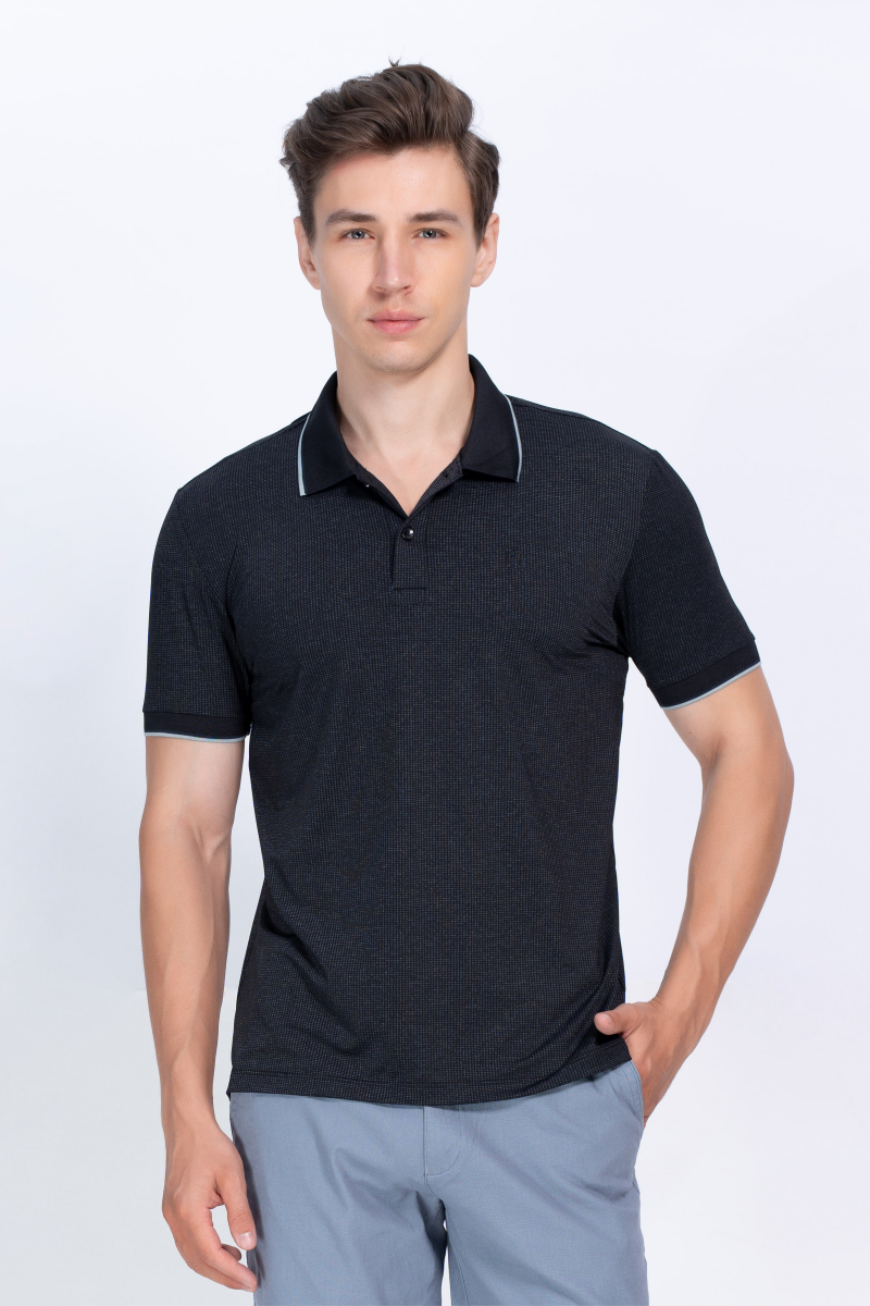 Áo Polo nam Novelty Regular fit Cool Feeling caro đen NATMCNMT3R250048N