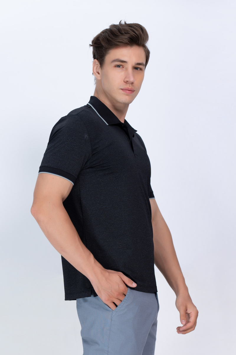 Áo Polo nam Novelty Regular fit Cool Feeling caro đen NATMCNMT3R250048N