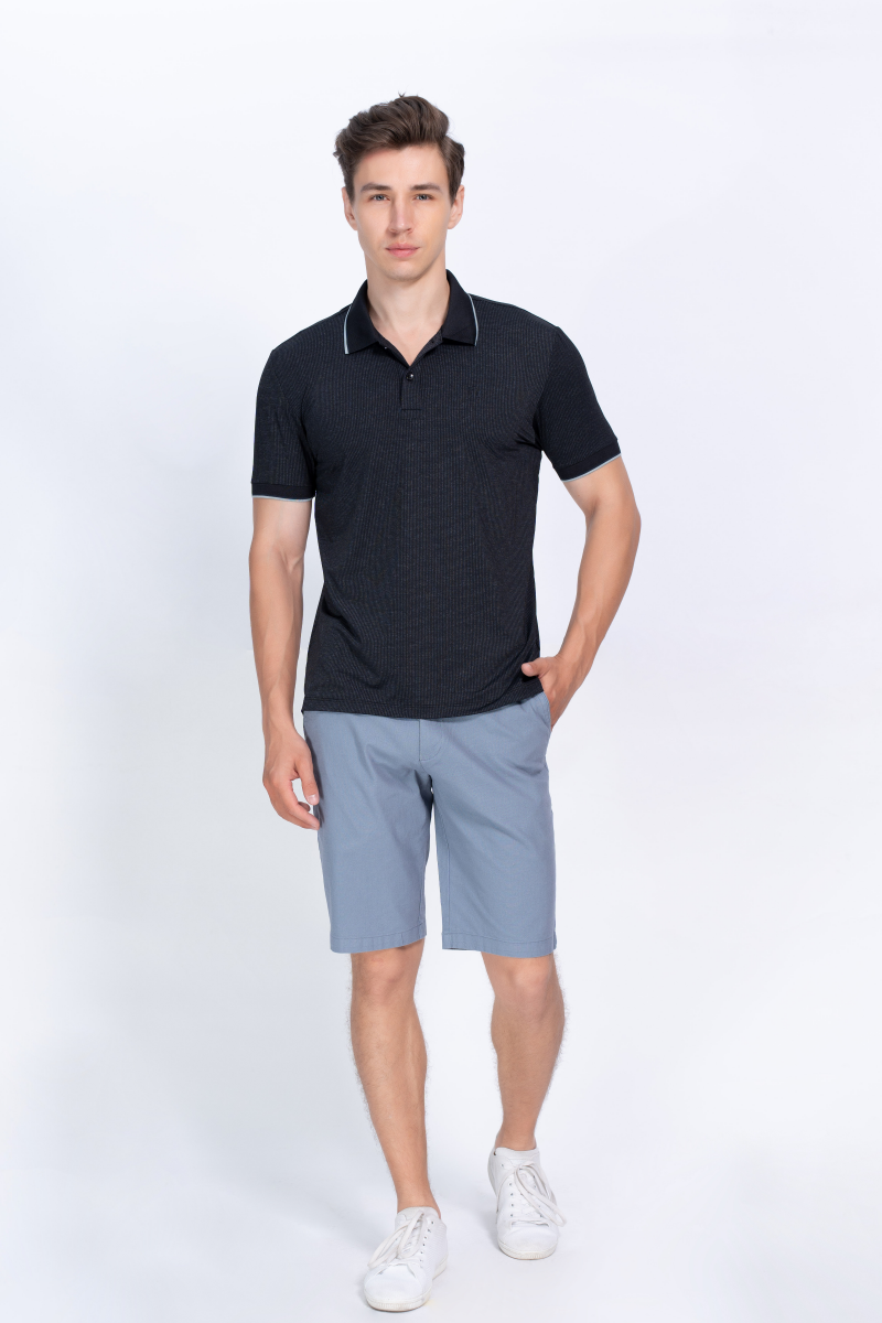 Áo Polo nam Novelty Regular fit Cool Feeling caro đen NATMCNMT3R250048N