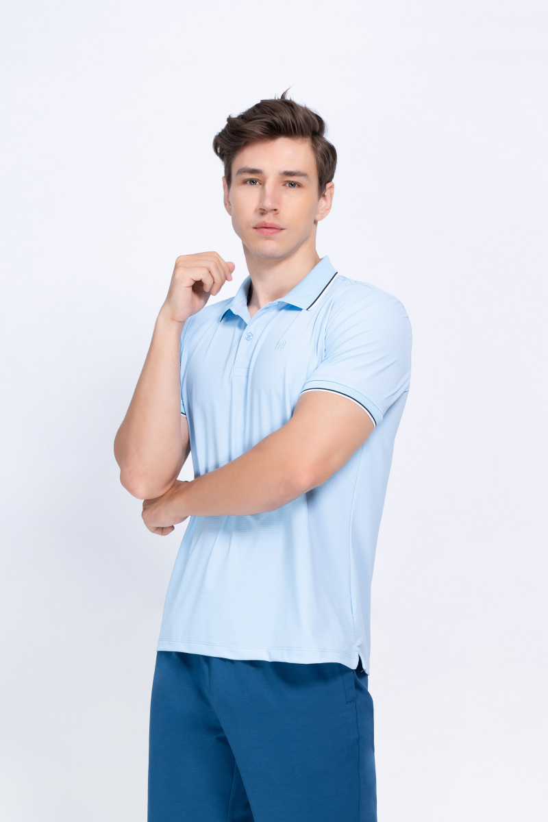 Áo Polo nam Novelty Regular fit Cool Feeling caro xanh dương NATMCNMT3R250050N