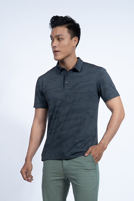 Áo Polo nam Novelty Regular fit in họa tiết NATMHTMPSR190210N