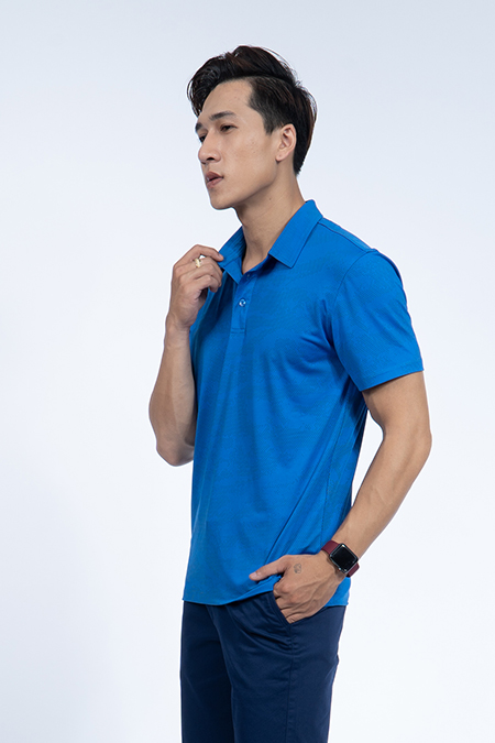 Áo Polo nam Novelty Regular fit màu xanh NATMHTMPSR190212N