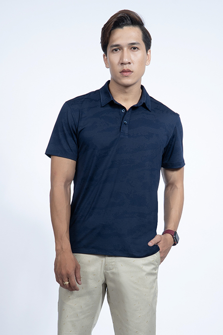 Áo Polo nam Novelty Regular fit in họa tiết NATMHTMPSR190214N