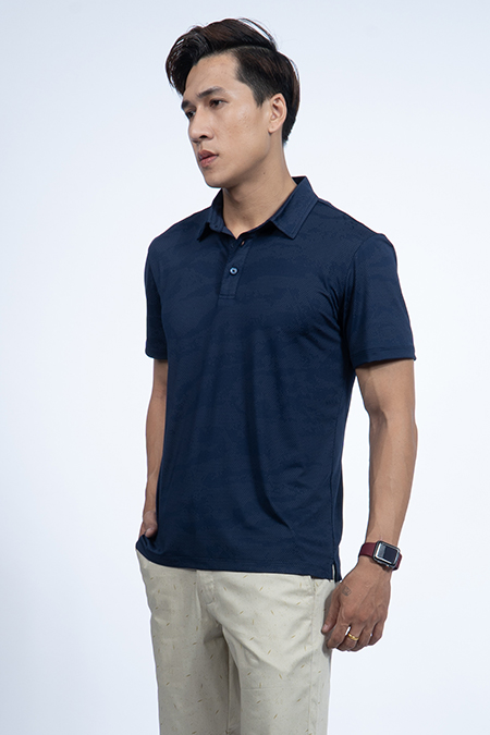 Áo Polo nam Novelty Regular fit in họa tiết NATMHTMPSR190214N