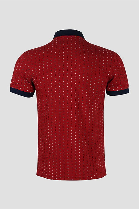 Áo Polo nam Novelty Regular fit Bamboo màu đỏ in họa tiết màu đỏ NATMHTMT3R180988N