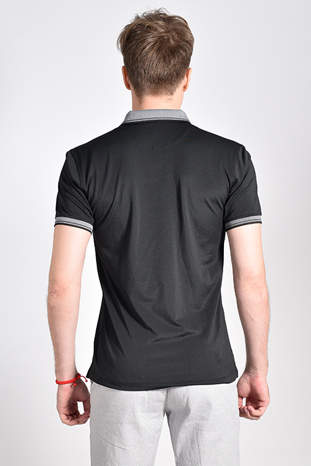 Áo Polo nam Novelty màu đen phối cổ bo NATMMDNPSR181365N