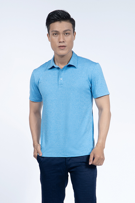 Áo thun Polo nam Novelty màu xanh da trời NATMMNMPSR190215N