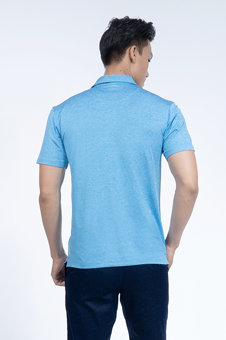 Áo thun Polo nam Novelty Regular fit màu xanh da trời NATMMNMPSR190215N