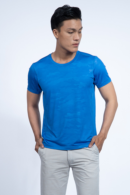 Áo thun Nam Polo trơn có cổ Xanh nhạt