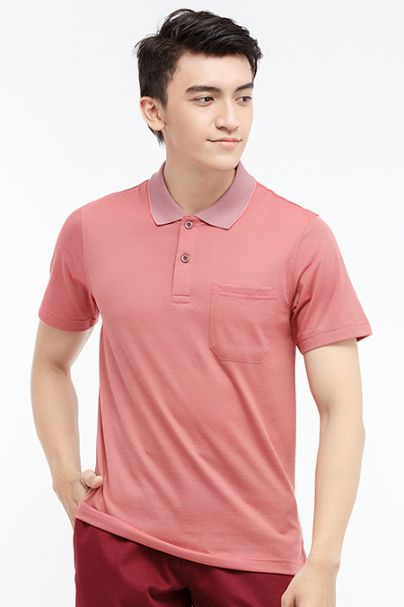 Áo Polo nam Novelty Regular fit màu cam đào NATMSNNT3C170131N