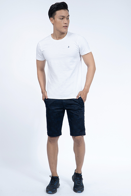 Áo thun nam cổ tròn Novelty Regular fit trắng NATMTTNCTR190152N