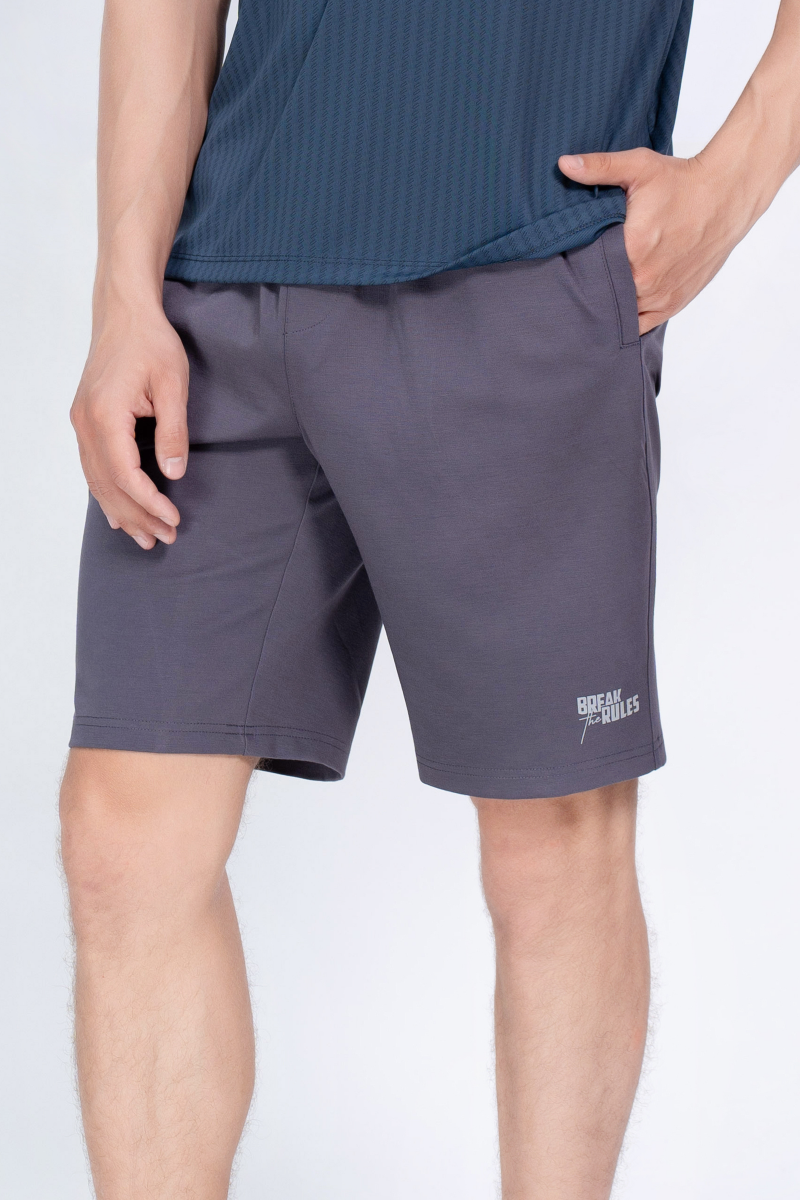 Quần short nỷ nam Novelty Regular fit xám đậm NQNMMDMT3R250055Q