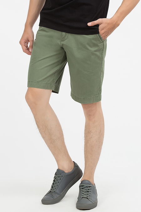 Quần Short Khaki nam Novelty màu rêu NSKMMDMCTC1800940