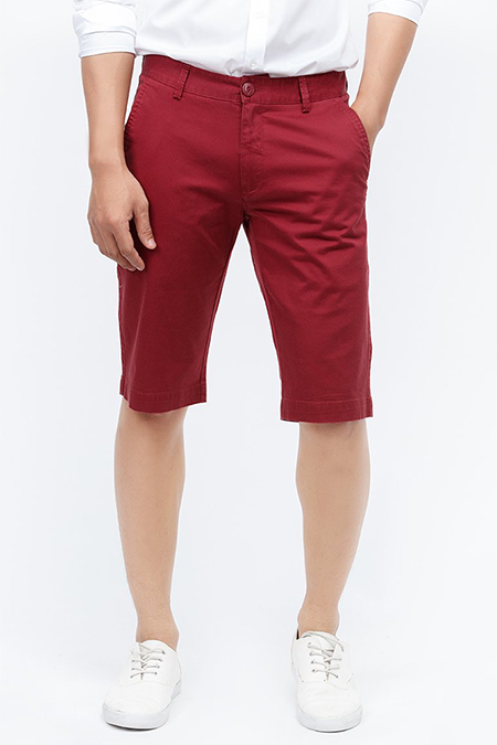 Quần Short Khaki nam Novelty màu đỏ đô NSKMMDNCSR1618710