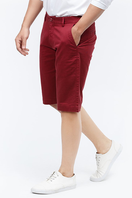Quần Short Khaki nam Novelty màu đỏ đô NSKMMDNCSR1618710