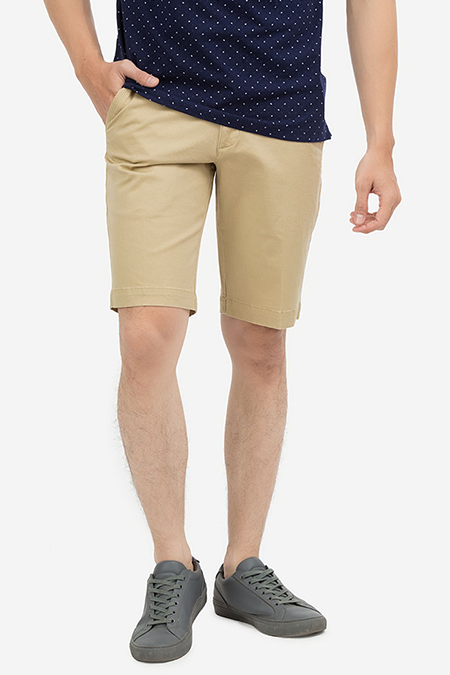 Quần Short Khaki nam Novelty màu be NSKMMNMCSR1800720