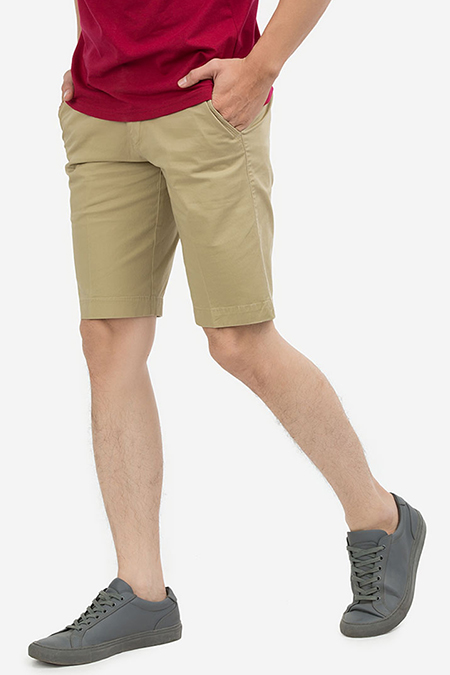 Quần Short Khaki nam Novelty màu be nhạt NSKMMNMCSR1800870