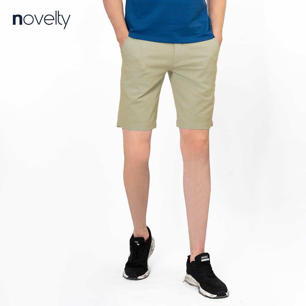 Quần Short khaki nam Novelty xám trắng chấm bi NSKMHTNCSR1901830