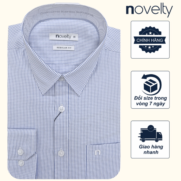 Áo sơ mi nam dài tay Novelty Regular fit hoa văn NSMMCLMRCR240627D Áo sơ mi nam dài tay Novelty Regular fit hoa văn NSMMCLMRCR240627D